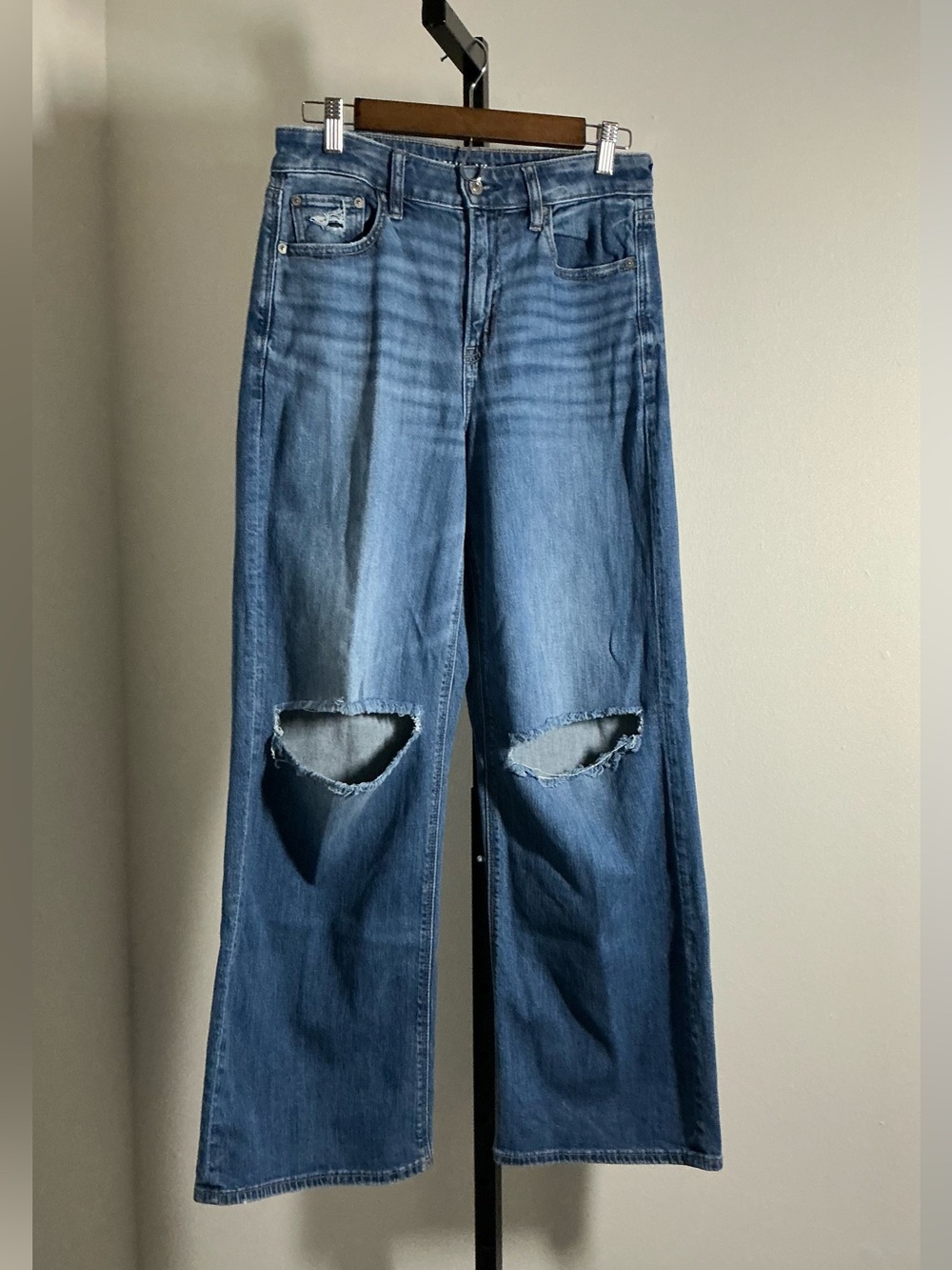American Eagle | Distressed Wide-Leg Baggy Jeans